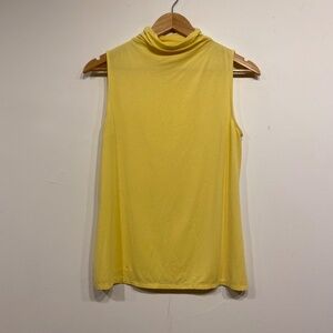 Essentials Investments Petites Yellow High Neck Sleeveless Top